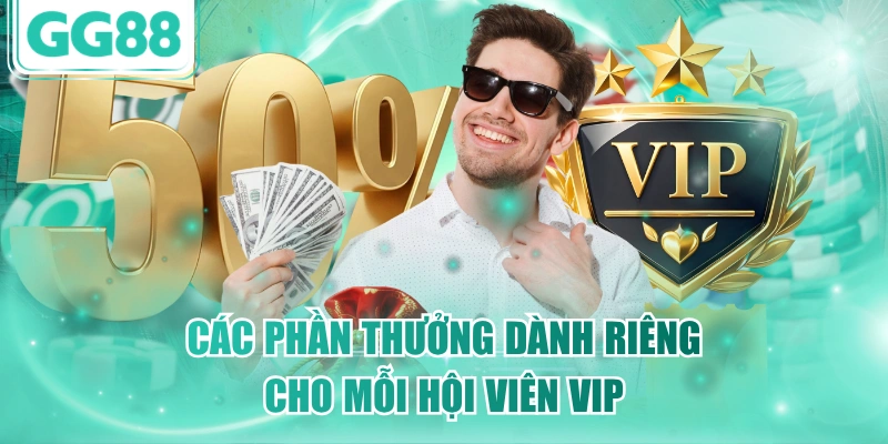 Các phần thưởng dành riêng cho mỗi hội viên VIP